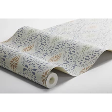 Kép 7/7 - Boras Klasszikus csipke hatású kék vlies tapéta Kvarnholmen Blue 53 cm X 10 m