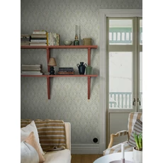 Kép 2/5 - Boras Klasszikus csipke hatású zöld vlies tapéta Kvarnholmen Green 53 cm X 10 m