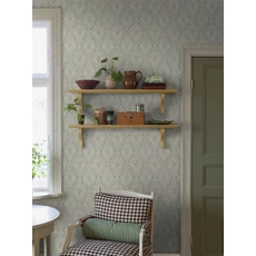 Kép 4/5 - Boras Klasszikus csipke hatású zöld vlies tapéta Kvarnholmen Green 53 cm X 10 m