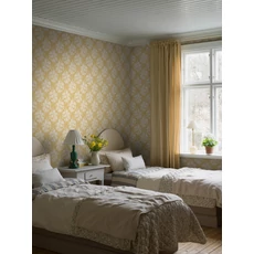 Kép 2/9 - Boras Klasszikus levélmintás sárga vlies tapéta Tengbergska Yellow 53 cm X 10 m