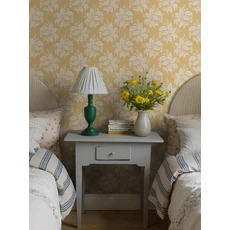 Kép 4/9 - Boras Klasszikus levélmintás sárga vlies tapéta Tengbergska Yellow 53 cm X 10 m