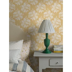 Kép 6/9 - Boras Klasszikus levélmintás sárga vlies tapéta Tengbergska Yellow 53 cm X 10 m