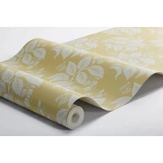 Kép 9/9 - Boras Klasszikus levélmintás sárga vlies tapéta Tengbergska Yellow 53 cm X 10 m