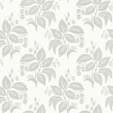 Kép 2/4 - Boras Klasszikus levélmintás szürke vlies tapéta Tengbergska Grey 53 cm X 10 m