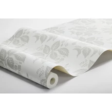 Kép 4/4 - Boras Klasszikus levélmintás szürke vlies tapéta Tengbergska Grey 53 cm X 10 m