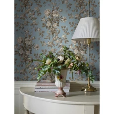 Kép 5/7 - Boras Klasszikus virágcsokros kék vlies tapéta Tullgarn Blue 53 cm X 10 m