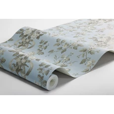 Kép 7/7 - Boras Klasszikus virágcsokros kék vlies tapéta Tullgarn Blue 53 cm X 10 m