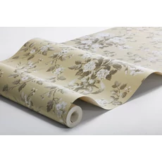 Kép 4/4 - Boras Klasszikus virágcsokros sárga vlies tapéta Tullgarn Yellow 53 cm X 10 m