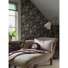 Kép 5/6 - Boras Reneszánsz virágos fekete vlies tapéta Elvira Black 53 cm X 10 m