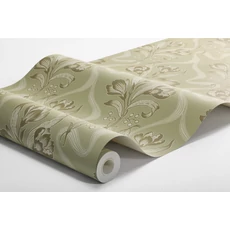 Kép 5/5 - Boras Klasszikus szalagos zöld vlies tapéta Jugendbukett Green 53 cm X 10 m