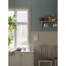 Kép 2/6 - Boras Rácsos skandináv kék vlies tapéta Svea Blue 53 cm X 10 m