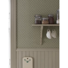 Kép 3/5 - Boras Rácsos skandináv zöld vlies tapéta Svea Green 53 cm X 10 m