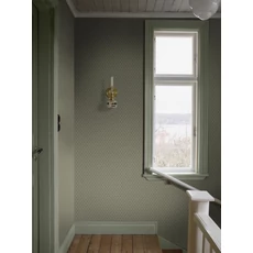 Kép 4/5 - Boras Rácsos skandináv zöld vlies tapéta Svea Green 53 cm X 10 m