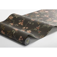 Kép 3/3 - Boras Vintage rózsás sötétbarna vlies tapéta Värmdö Brown 53 cm X 10 m