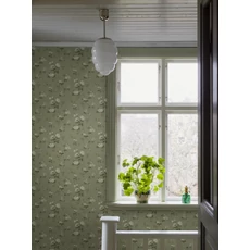 Kép 2/4 - Boras Vintage rózsás zöld vlies tapéta Värmdö Green 53 cm X 10 m