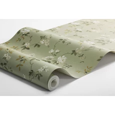 Kép 4/4 - Boras Vintage rózsás zöld vlies tapéta Värmdö Green 53 cm X 10 m