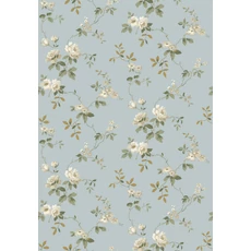 Kép 1/4 - Boras Vintage rózsás kék vlies tapéta Värmdö Blue 53 cm X 10 m