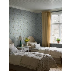 Kép 2/4 - Boras Vintage rózsás kék vlies tapéta Värmdö Blue 53 cm X 10 m