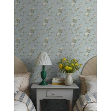 Kép 3/4 - Boras Vintage rózsás kék vlies tapéta Värmdö Blue 53 cm X 10 m