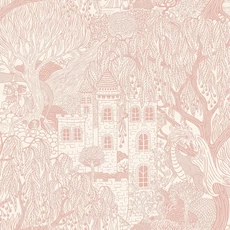 Kép 1/4 - Boras Mese világ rózsaszín vlies tapéta Kingdom of the Willow Pink 53 cm X 10 m