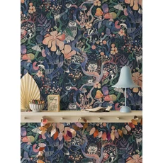 Kép 2/7 - Boras Varázslatos erdő fekete vlies gyerek tapéta Magic Woods Multi 53 cm X 10 m