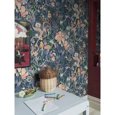 Kép 5/7 - Boras Varázslatos erdő fekete vlies gyerek tapéta Magic Woods Multi 53 cm X 10 m