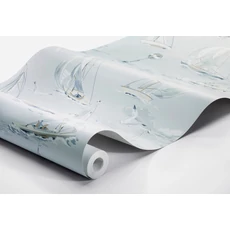 Kép 3/3 - Boras Vitorlás sötétkék vlies tapéta Sailboats Blue 53 cm X 10 m