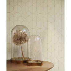 Kép 2/3 - Casadeco Modern geometriai mintás fehér vlies tapéta 1930 Reflet Blanc 53 cm X 10 m