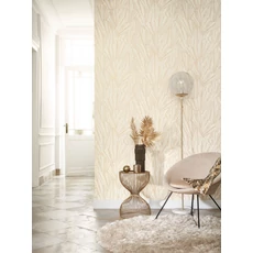 Kép 2/2 - Casadeco Legyező mintás modern bézs vlies tapéta 1930 Eclat Irise Blanc 53 cm X 10 m