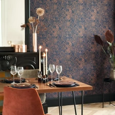 Kép 3/3 - Casadeco Elegáns levél mintás bézs vlies tapéta 1930 Gravure Blanc 53 cm X 10 m