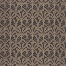 Kép 1/3 - Casadeco Pálmalevél mintás art deco fekete-arany vlies tapéta 1930 Palmette Noir 53 cm X 10 m