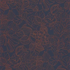 Kép 1/3 - Casadeco Elegáns levél mintás sötétkék vlies tapéta 1930 Gravure Bleu/Cuvre 53 cm X 10 m