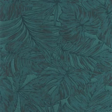 Kép 1/3 - Casadeco Pálmalevél mintás kék vinyl tapéta Granada Bleu Canard 53 cm X 10 m