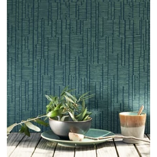 Kép 3/3 - Casadeco vonal mintás méregzöld vlies tapéta Capri Lagon 53 cm X 10 m