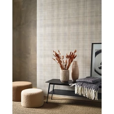 Kép 3/3 - Casadeco Skótkockás szövethatású bézs vinyl tapéta Tartan Beige Laine 53 cm X 10 m