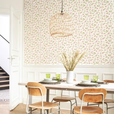 Kép 3/3 - Casadeco Romantikus virág mintás rózsaszín vlies tapéta Clematites Rose Anglais 53 cm X 10 m