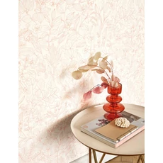 Kép 3/3 - Casadeco Botanikai mintás modern korall-bézs vlies tapéta Esquisse Corail 53 cm X 10 m