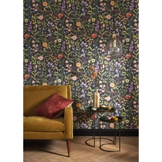 Kép 3/3 - Casadeco Pipacsos fekete vlies tapéta Fleurs Des Champs Noir Fusain 53 cm X 10 m
