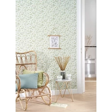 Kép 3/3 - Casadeco Romantikus virág mintás világoskék vlies tapéta Clematites Bleu Grise 53 cm X 10 m