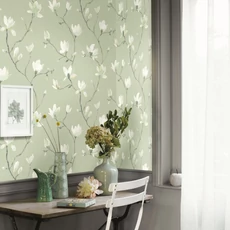 Kép 3/3 - Casadeco Magnóliás zöld vlies tapéta Florescence Suzhou Vert Sauge 53 cm X 10 m