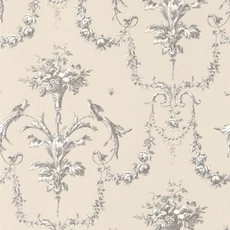 Kép 1/3 - Casadeco Klasszikus ornamentikás bézs-fekete vlies tapéta Corne D'Abondance Noir Fusain 53 cm X 10 m