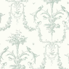 Kép 1/3 - Casadeco Klasszikus ornamentikás zöld vlies tapéta Corne D'Abondance Vert Sauge 53 cm X 10 m