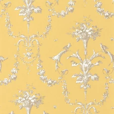 Kép 1/3 - Casadeco Klasszikus ornamentikás sárga vlies tapéta Corne D'Abondance Jaune Soleil 53 cm X 10 m