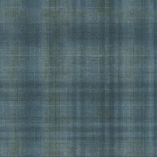 Kép 1/3 - Casadeco Skótkockás szövethatású kék vinyl tapéta Tartan Bleu Loch 53 cm X 10 m