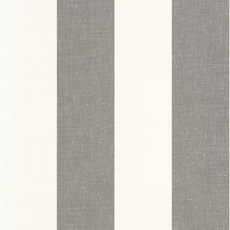 Kép 1/3 - Casadeco Szövethatású széles csíkos fekete-fehér vinyl tapéta Williamsburg Rayure Charbon 53 cm X 10 m