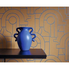 Kép 3/3 - Casadeco Absztrakt mintás elegáns kék-aranysárga vlies tapéta Arty Bleu Indigo 53 cm X 10 m