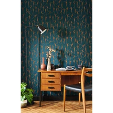 Kép 3/3 - Casadeco Modern sötétzöld vlies tapéta táncosokkal Alberto Cuivre 53 cm X 10 m