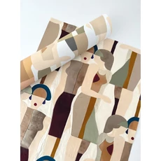 Kép 3/3 - Casadeco Divatos zöld-barna vlies tapéta elegáns női mintával Fashion Week Multico Fond Blanc 53 cm X 10 m