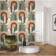 Kép 2/2 - Casadeco Absztrakt mintás színes vlies poszter tapéta Pop Multico Vert 200 cm X 2,5 m