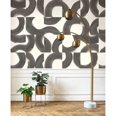 Kép 3/3 - Casadeco Modern fekete-fehér vlies tapéta absztrakt mintával Not a Circle Charbon 53 cm X 10 m